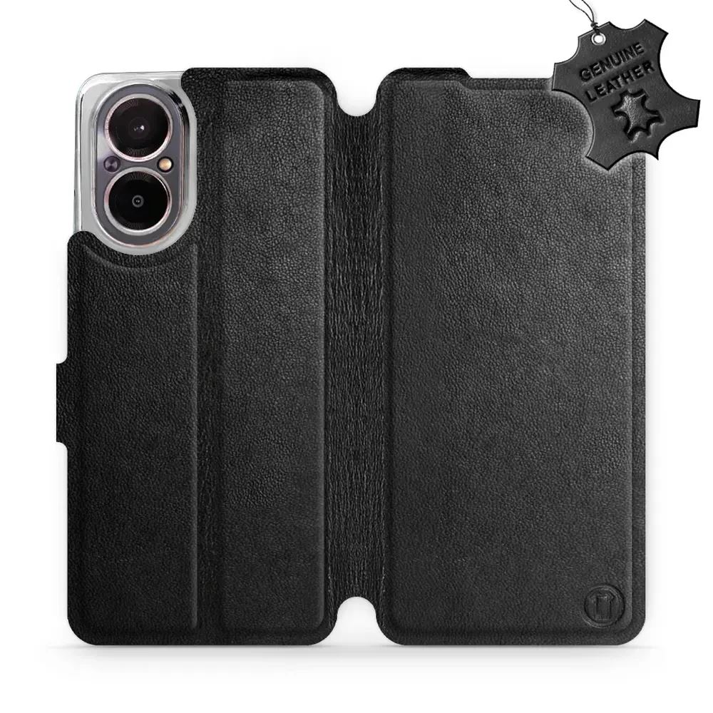 Knížkové kožené flip pouzdro Mobiwear - Realme C67 - Černé - L_BLS - VÝPRODEJ