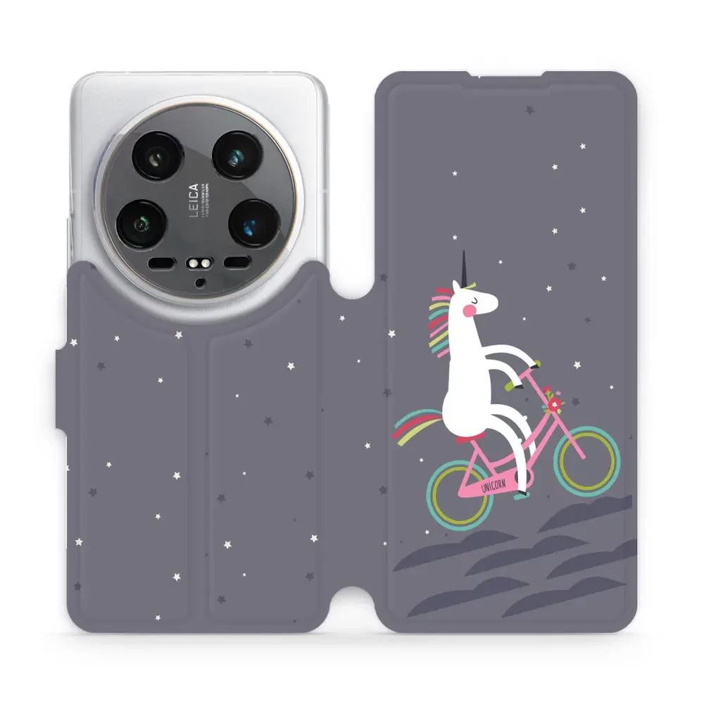 Flipové pouzdro Mobiwear - Xiaomi 14 Ultra 5G - V024P Jednorožec na kole