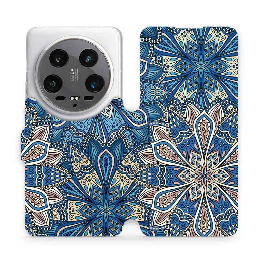 Flipové pouzdro Mobiwear - Xiaomi 14 Ultra 5G - V108P Modré mandala květy