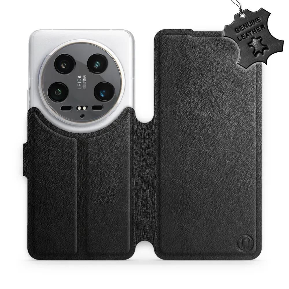 Kožené flip pouzdro Mobiwear - Xiaomi 14 Ultra 5G - Černé