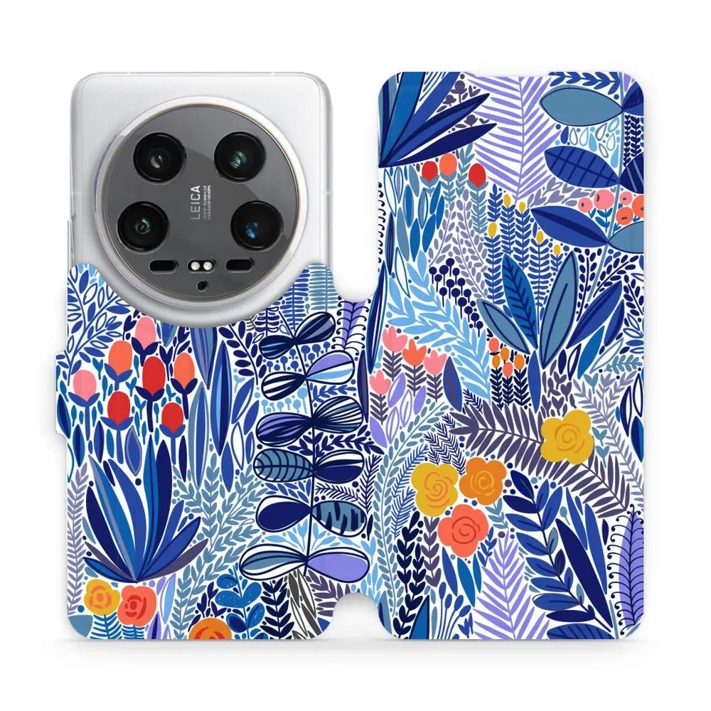Flipové pouzdro Mobiwear - Xiaomi 14 Ultra 5G - MP03P Modrá květena