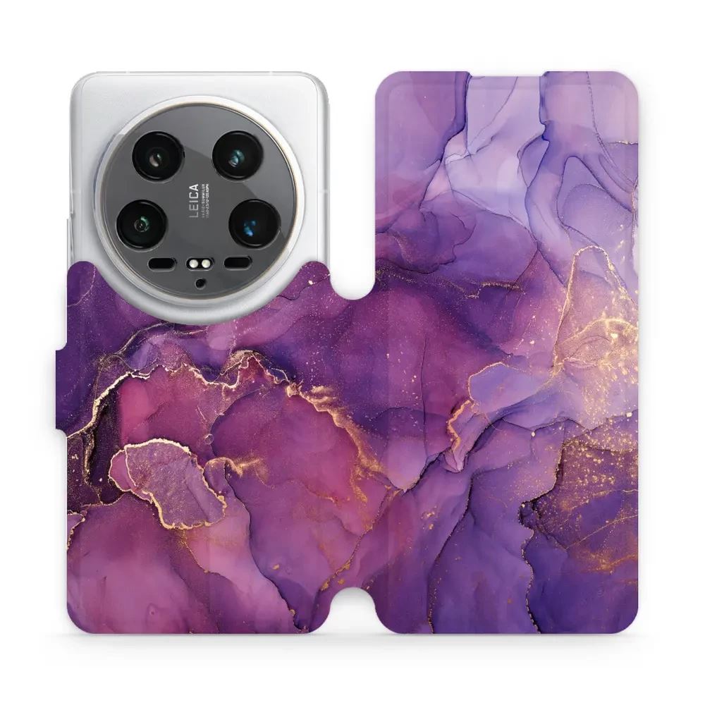 Flipové pouzdro Mobiwear - Xiaomi 14 Ultra 5G - VP20S Fialový mramor
