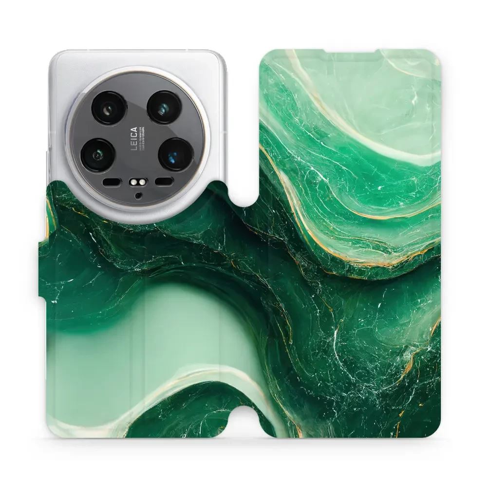 Flipové pouzdro Mobiwear - Xiaomi 14 Ultra 5G - VP38S Zelený mramor