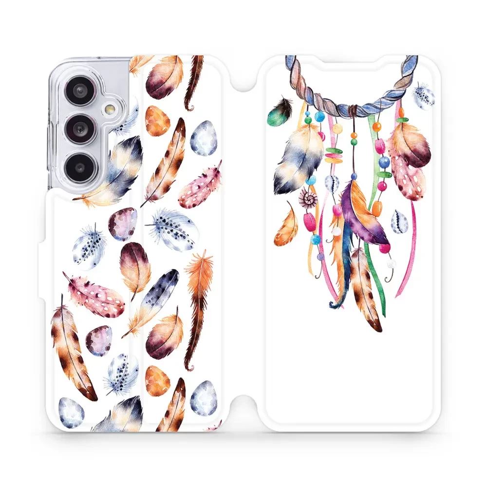 Flipové pouzdro Mobiwear - Samsung Galaxy A55 5G - M003S Lapač a barevná pírka