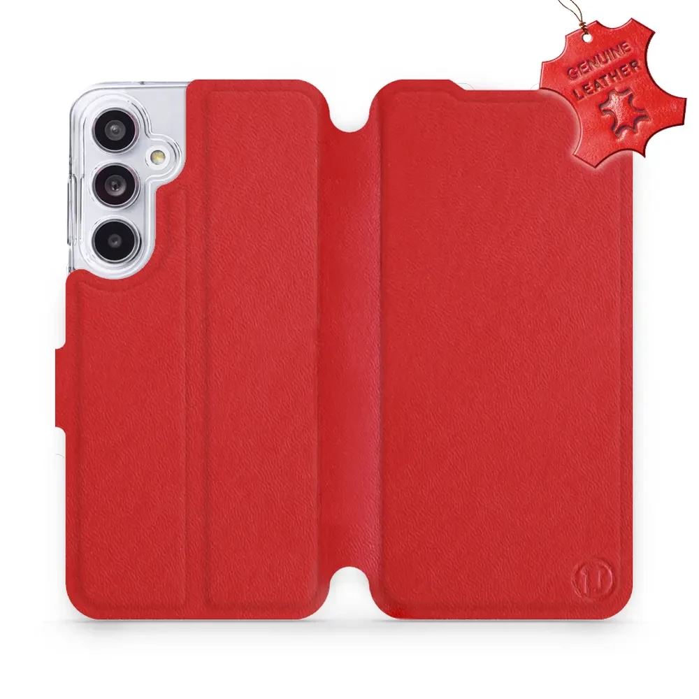 Kožené flip pouzdro Mobiwear - Samsung Galaxy A55 5G - Červené
