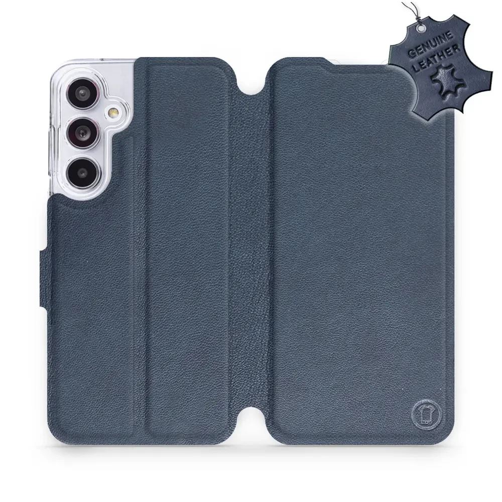 Kožené flip pouzdro Mobiwear - Samsung Galaxy A55 5G - Modré