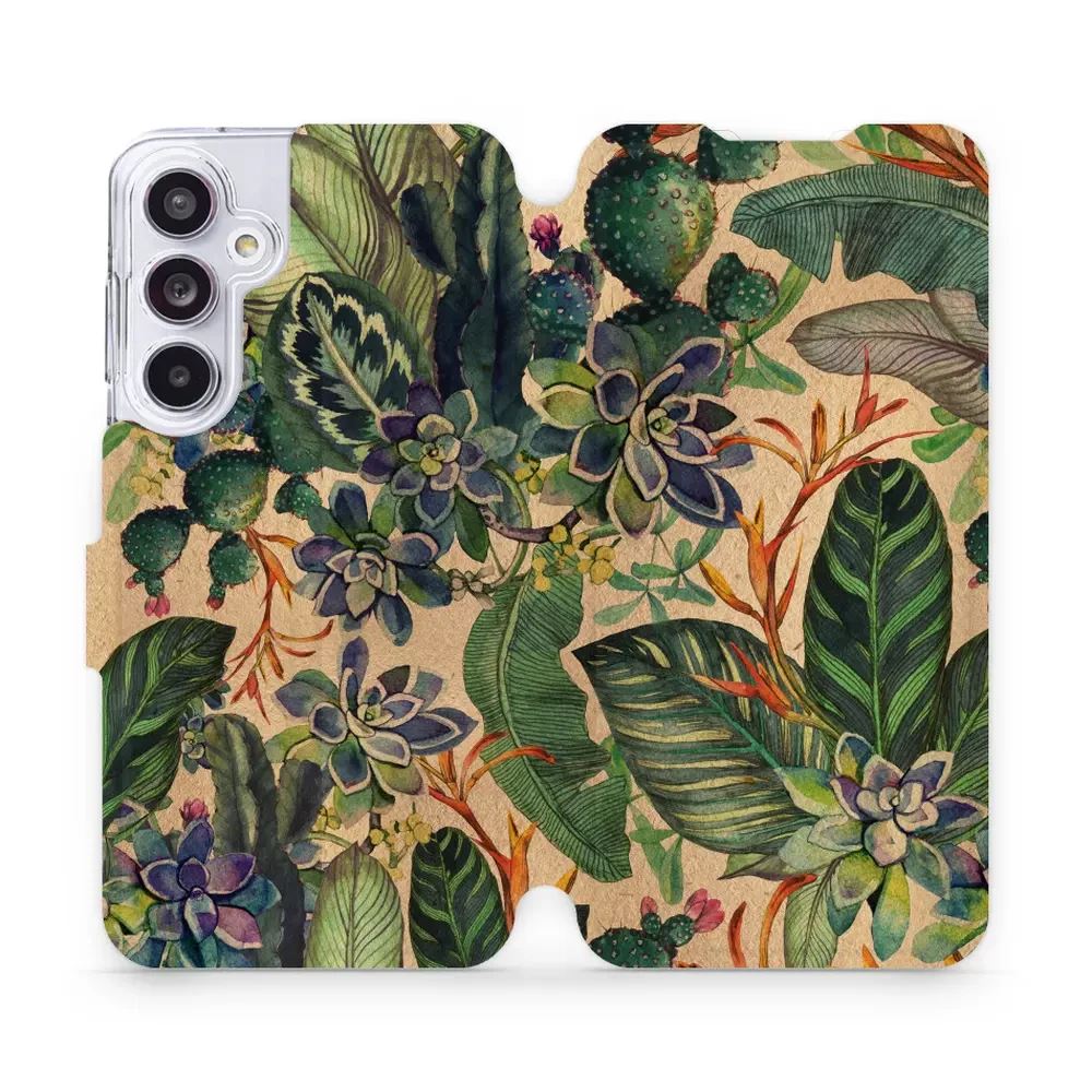 Flipové pouzdro Mobiwear - Samsung Galaxy A55 5G - VP05S Sukulenty