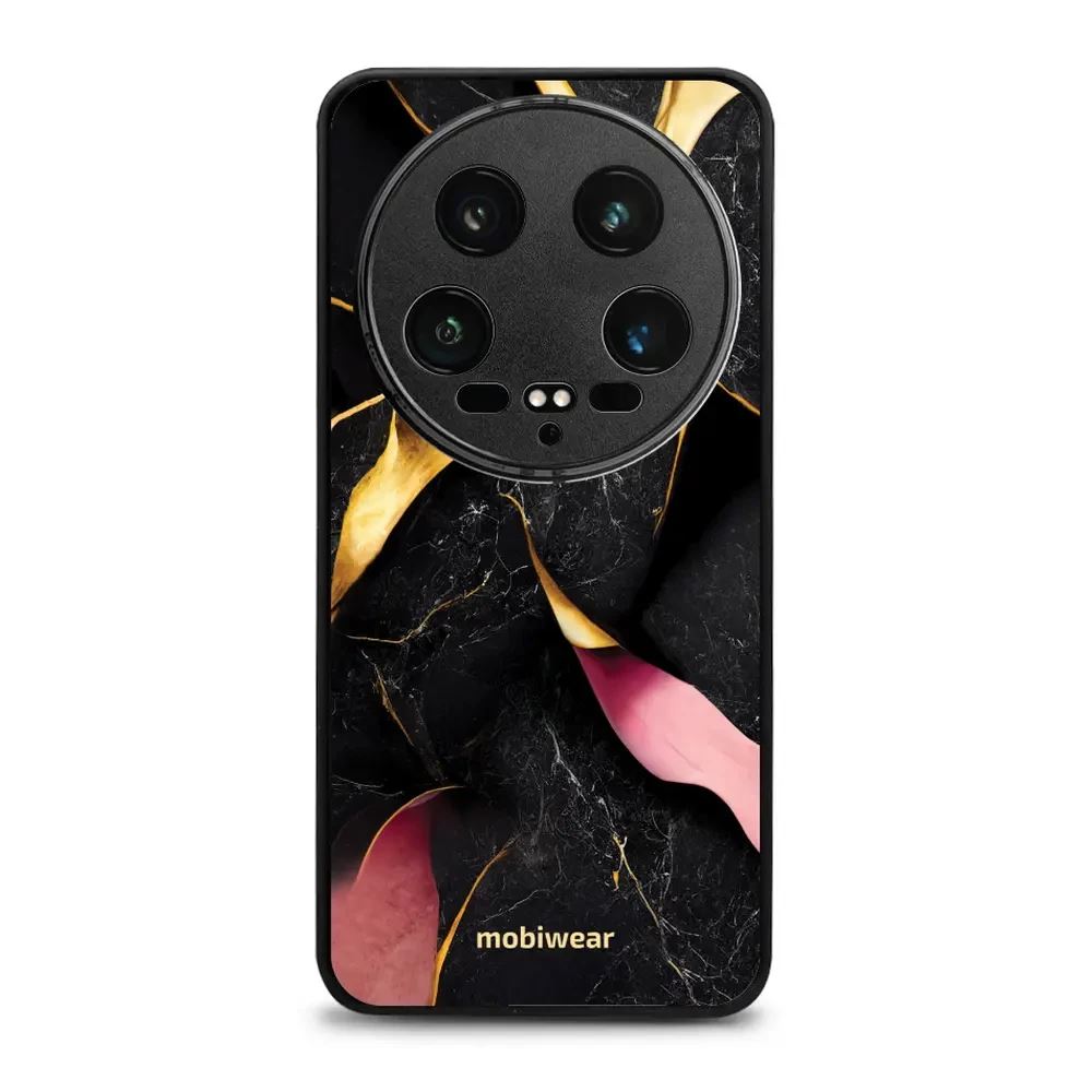 Lesklý kryt Mobiwear Glossy - Xiaomi 14 Ultra 5G - G021G Černý a zlatavý mramor