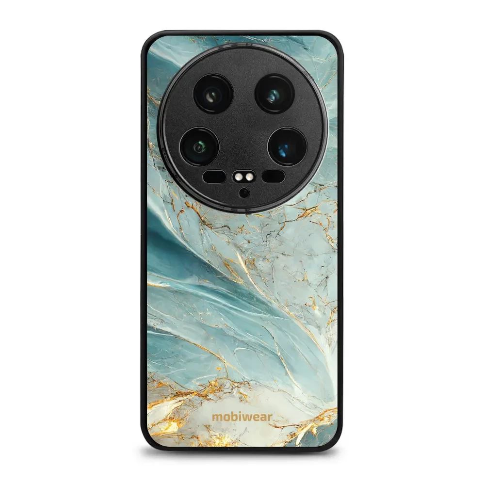 Lesklý kryt Mobiwear Glossy - Xiaomi 14 Ultra 5G - G022G Zelenkavý a zlatavý mramor