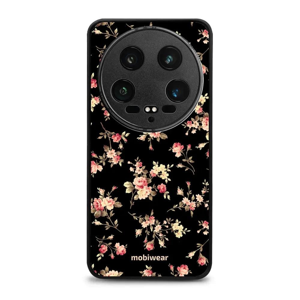 Lesklý kryt Mobiwear Glossy - Xiaomi 14 Ultra 5G - G039G - Květy na černé