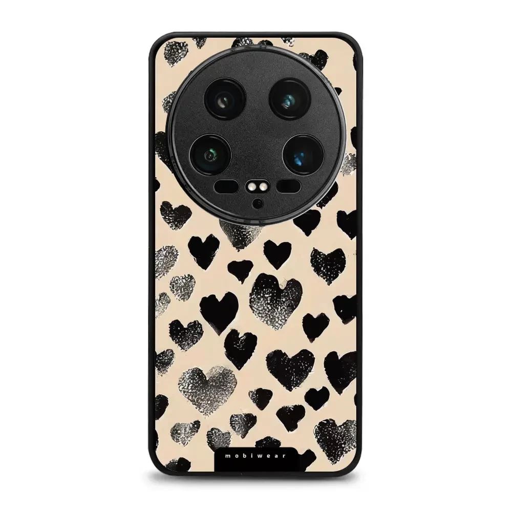Lesklý kryt Mobiwear Glossy - Xiaomi 14 Ultra 5G - GA51G Černá srdíčka