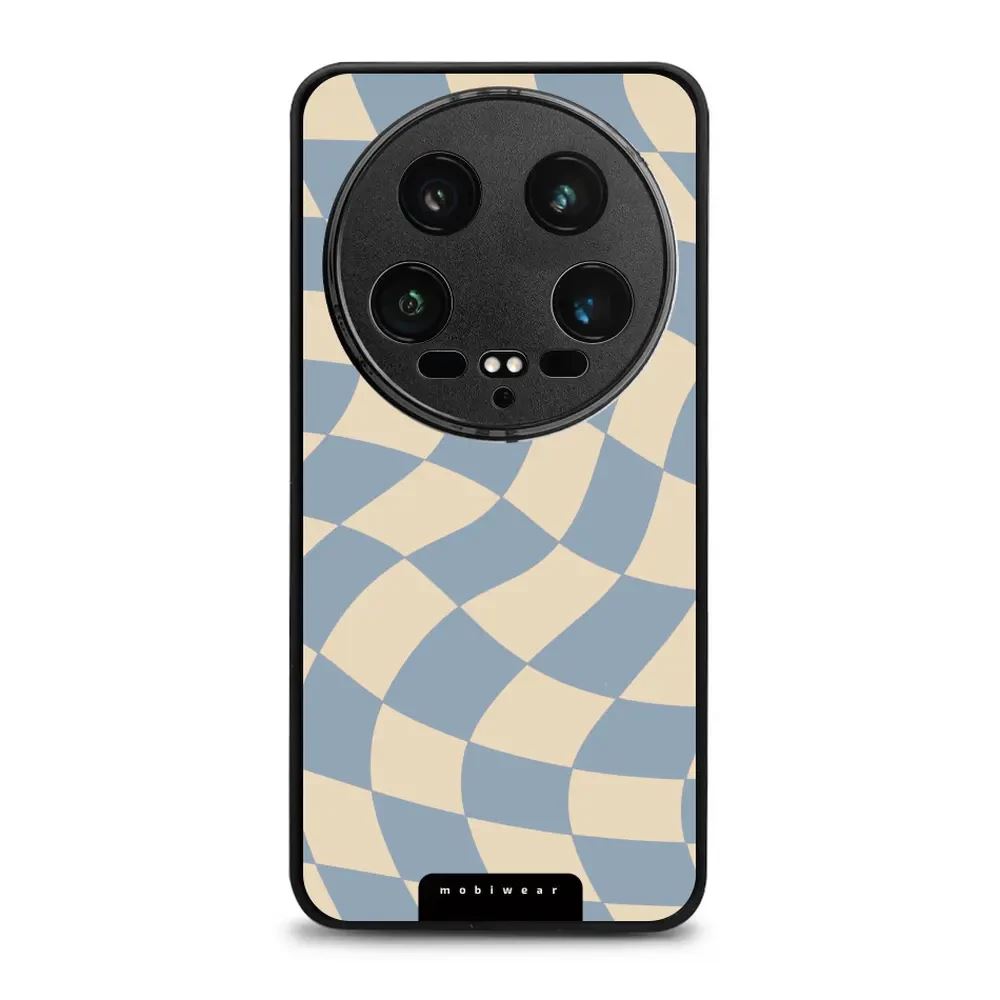 Lesklý kryt Mobiwear Glossy - Xiaomi 14 Ultra 5G - GA59G Modrá a béžová šachovnice