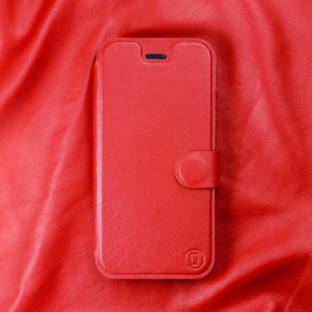 Kožené flip pouzdro Mobiwear - Samsung Galaxy A25 5G - Červené