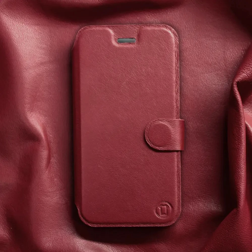 Kožené flip pouzdro Mobiwear - Samsung Galaxy A25 5G - Tmavě červené