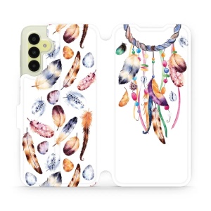 Flipové pouzdro Mobiwear - Samsung Galaxy A15 / A15 5G - M003S Lapač a barevná pírka