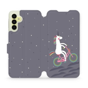 Flipové pouzdro Mobiwear - Samsung Galaxy A15 / A15 5G - V024P Jednorožec na kole