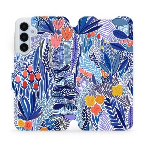 Flipové pouzdro Mobiwear - Samsung Galaxy A25 5G - MP03P Modrá květena