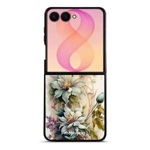 Lesklý kryt na mobil Samsung Galaxy Z Flip8 - Mobiwear Glossy G014G, krémové květy
