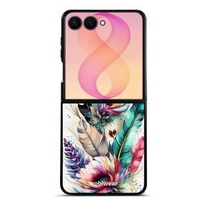 Lesklý kryt na mobil Samsung Galaxy Z Flip8 - Mobiwear Glossy G017G, pírka a květy