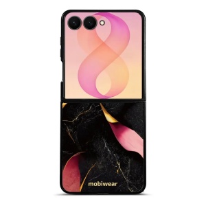 Lesklý kryt na mobil Samsung Galaxy Z Flip8 - Mobiwear Glossy G021G, černý a zlatavý mramor