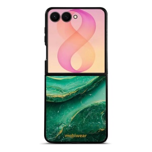 Lesklý kryt na mobil Samsung Galaxy Z Flip8 - Mobiwear Glossy G023G, zelený mramor
