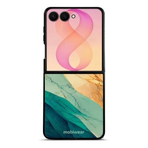 Lesklý kryt na mobil Samsung Galaxy Z Flip8 - Mobiwear Glossy G024G, zlatavý a zelenkavý mramor