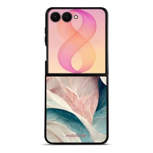 Lesklý kryt na mobil Samsung Galaxy Z Flip8 - Mobiwear Glossy G026G, růžový a zelenkavý mramor