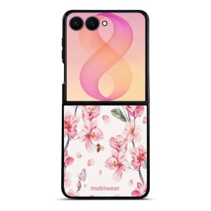 Lesklý kryt na mobil Samsung Galaxy Z Flip8 - Mobiwear Glossy G033G, růžové květy