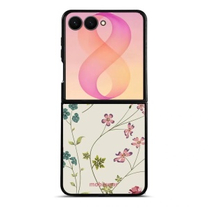 Lesklý kryt na mobil Samsung Galaxy Z Flip8 - Mobiwear Glossy G035G, tenké rostlinky s květy