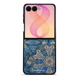 Lesklý kryt na mobil Samsung Galaxy Z Flip8 - Mobiwear Glossy G038G, modré mandala květy