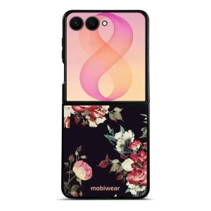 Lesklý kryt na mobil Samsung Galaxy Z Flip8 - Mobiwear Glossy G040G, růže na černé