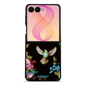 Lesklý kryt na mobil Samsung Galaxy Z Flip8 - Mobiwear Glossy G041G, ptáček a květy