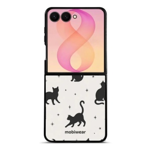Lesklý kryt na mobil Samsung Galaxy Z Flip8 - Mobiwear Glossy G162G, noční kočky