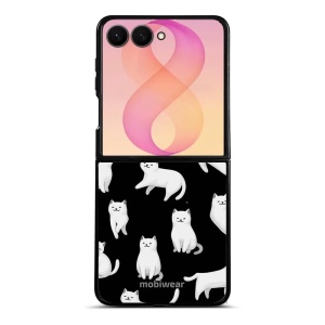 Lesklý kryt na mobil Samsung Galaxy Z Flip8 - Mobiwear Glossy G163G, bílé kočky