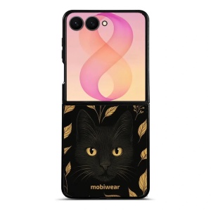 Lesklý kryt na mobil Samsung Galaxy Z Flip8 - Mobiwear Glossy G164G, černá kočka