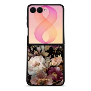Lesklý kryt na mobil Samsung Galaxy Z Flip8 - Mobiwear Glossy G169G, zlatavé kvítky