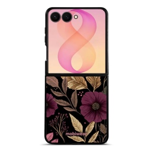 Lesklý kryt na mobil Samsung Galaxy Z Flip8 - Mobiwear Glossy G170G, fialová kvítka