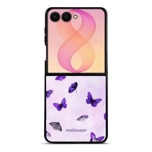 Lesklý kryt na mobil Samsung Galaxy Z Flip8 - Mobiwear Glossy GP77G, fialoví motýlci