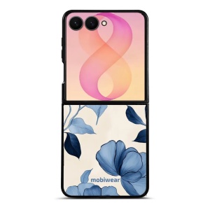 Lesklý kryt na mobil Samsung Galaxy Z Flip8 - Mobiwear Glossy GP73G, modrá krása květů