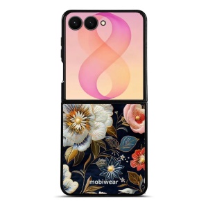 Lesklý kryt na mobil Samsung Galaxy Z Flip8 - Mobiwear Glossy GB04G, vyšívaná kytice
