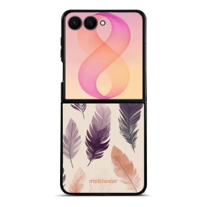 Lesklý kryt na mobil Samsung Galaxy Z Flip8 - Mobiwear Glossy GB08G, akvarelová pírka