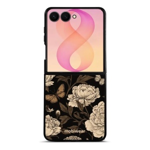 Lesklý kryt na mobil Samsung Galaxy Z Flip8 - Mobiwear Glossy GB16G, pivoňky a motýli