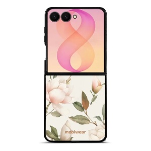 Lesklý kryt na mobil Samsung Galaxy Z Flip8 - Mobiwear Glossy GB17G, magnolie na bílé