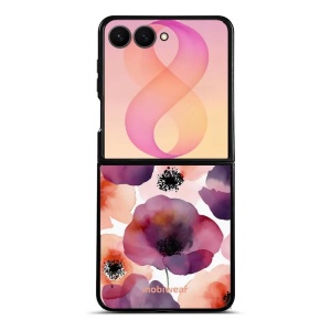 Lesklý kryt na mobil Samsung Galaxy Z Flip8 - Mobiwear Glossy GB20G, akvarelové máky