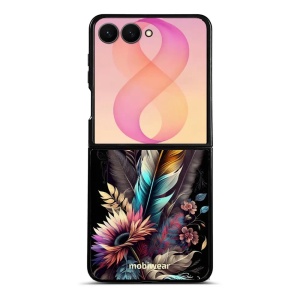 Lesklý kryt na mobil Samsung Galaxy Z Flip8 - Mobiwear Glossy G011G, kytice s pírkem