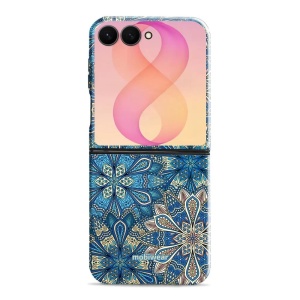 Odolný kryt na mobil Samsung Galaxy Z Flip8 - Mobiwear Elite Pro E108E, modré mandala květy