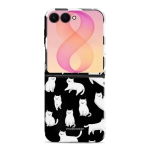 Odolný kryt na mobil Samsung Galaxy Z Flip8 - Mobiwear Elite Pro E163E, bílé kočičky