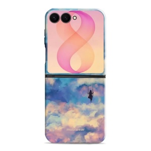 Odolný kryt na mobil Samsung Galaxy Z Flip8 - Mobiwear Elite Pro ER09E, dívka na houpačce v oblacích