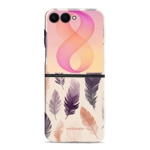 Odolný kryt na mobil Samsung Galaxy Z Flip8 - Mobiwear Elite Pro EB08E, akvarelová pírka