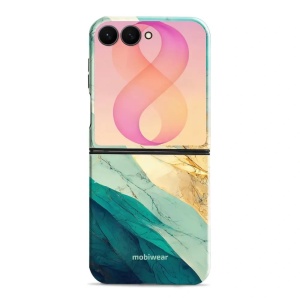 Odolný kryt na mobil Samsung Galaxy Z Flip8 - Mobiwear Elite Pro EP37E, zlatavý a zelenkavý mramor